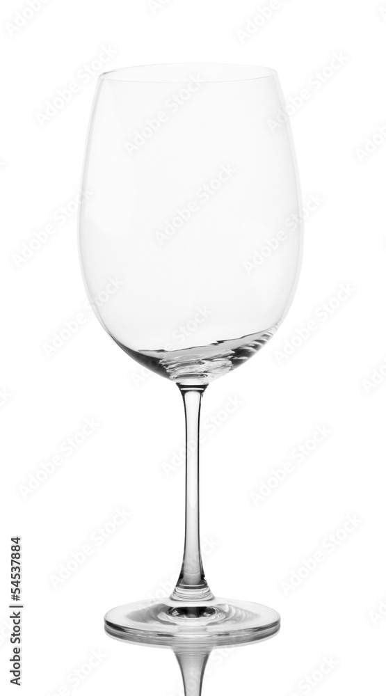 Empty wine glass isolated on white