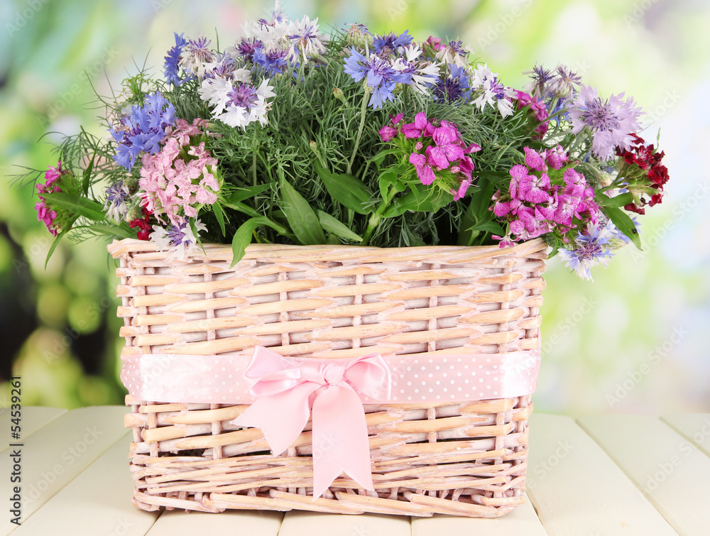Beautiful bouquet in basket