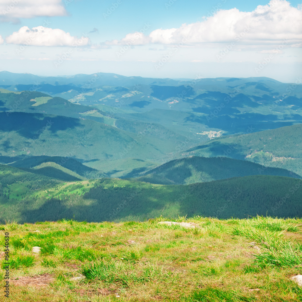 Mountain view from the top of Goverli, Carpathians