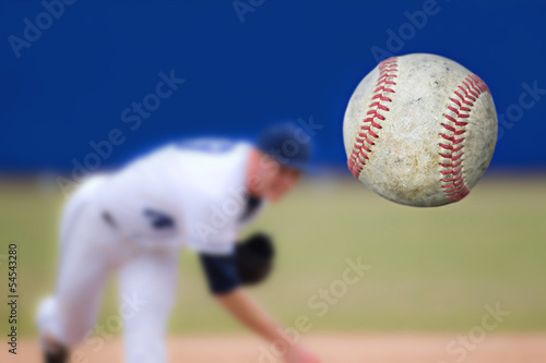 Baseball Pitcher Throwing ball, selective focus