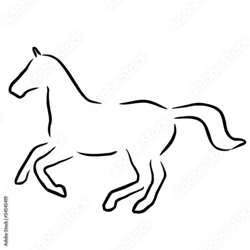 horse black line