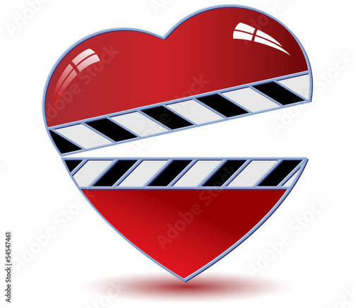 Clapper board with heart .Vector