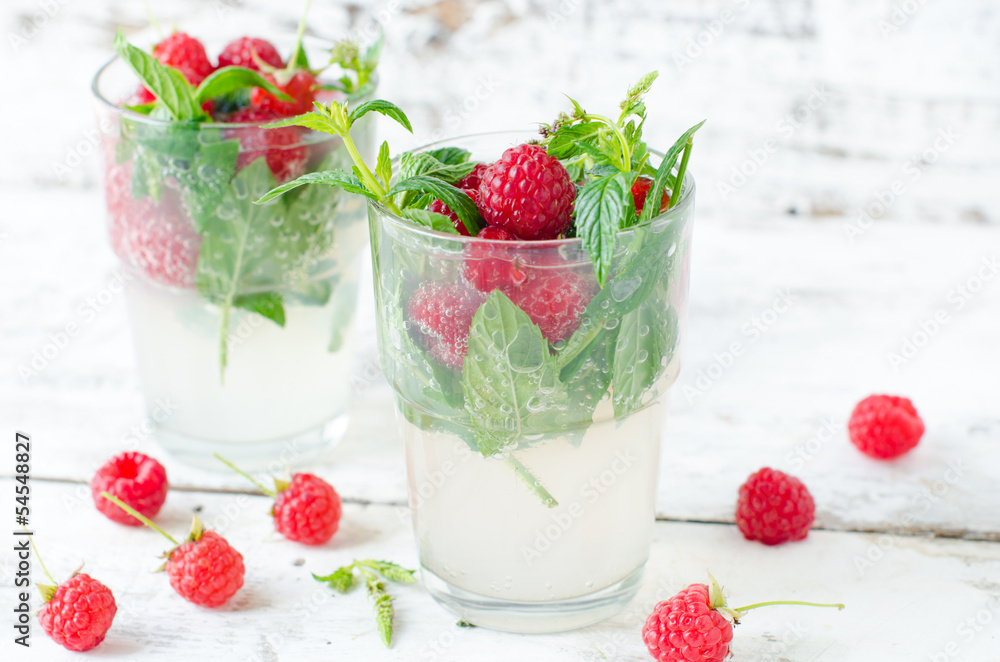 Lemonade with raspberry and mint Lemonade with raspberry and mint