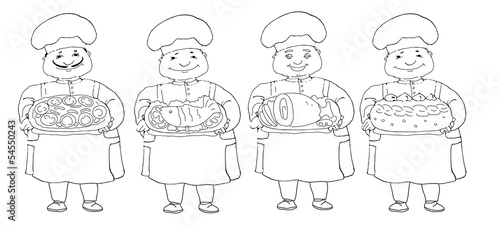 set of four contours of cooks