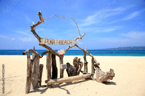Puka shell beach at Southern part of Boracay island, Philippines photo