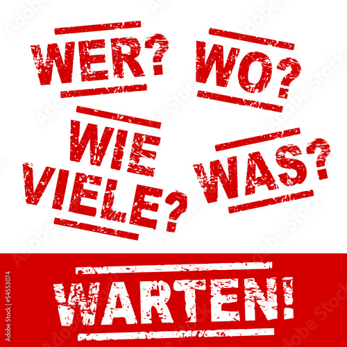 stempel eckig wer wo wie viele was warten