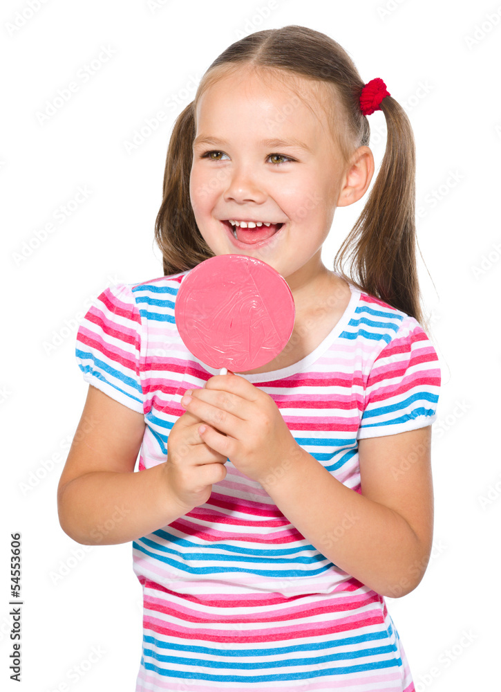 Little girl with lollipop Little girl with lollipop