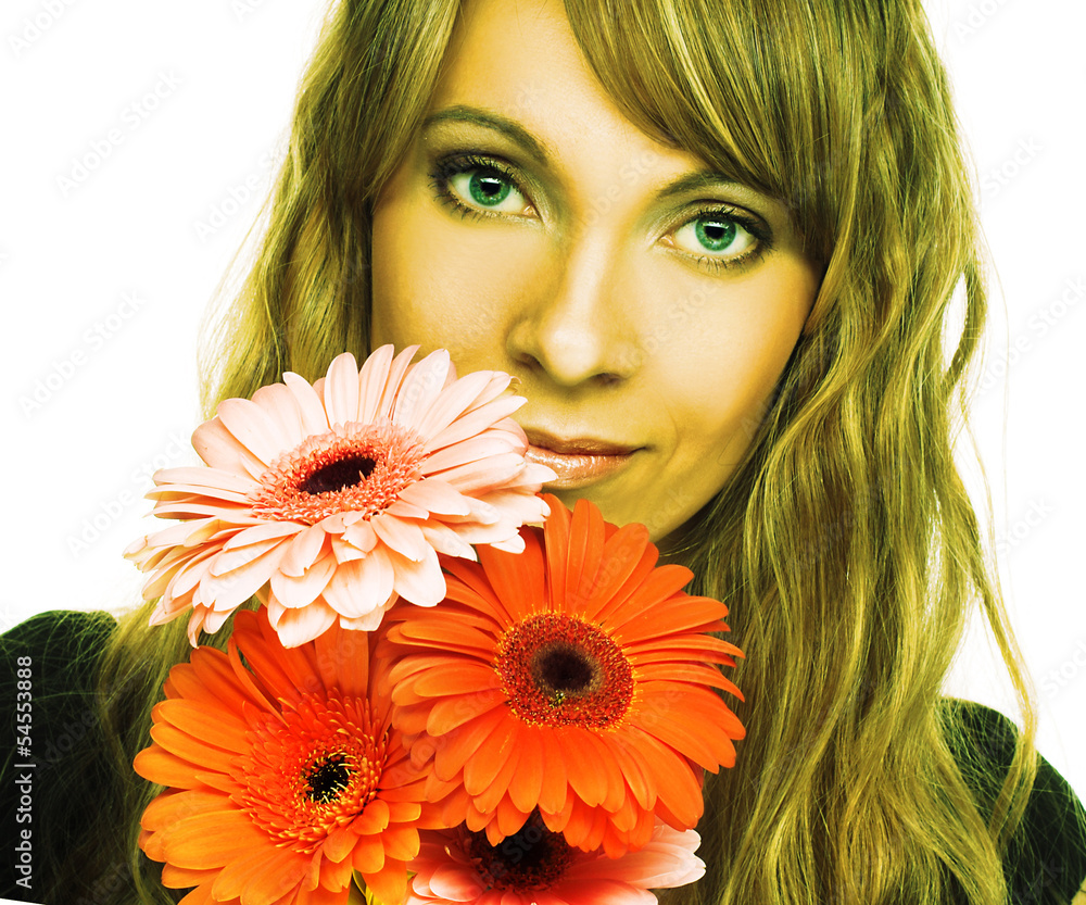 Woman with flowers Woman with flowers