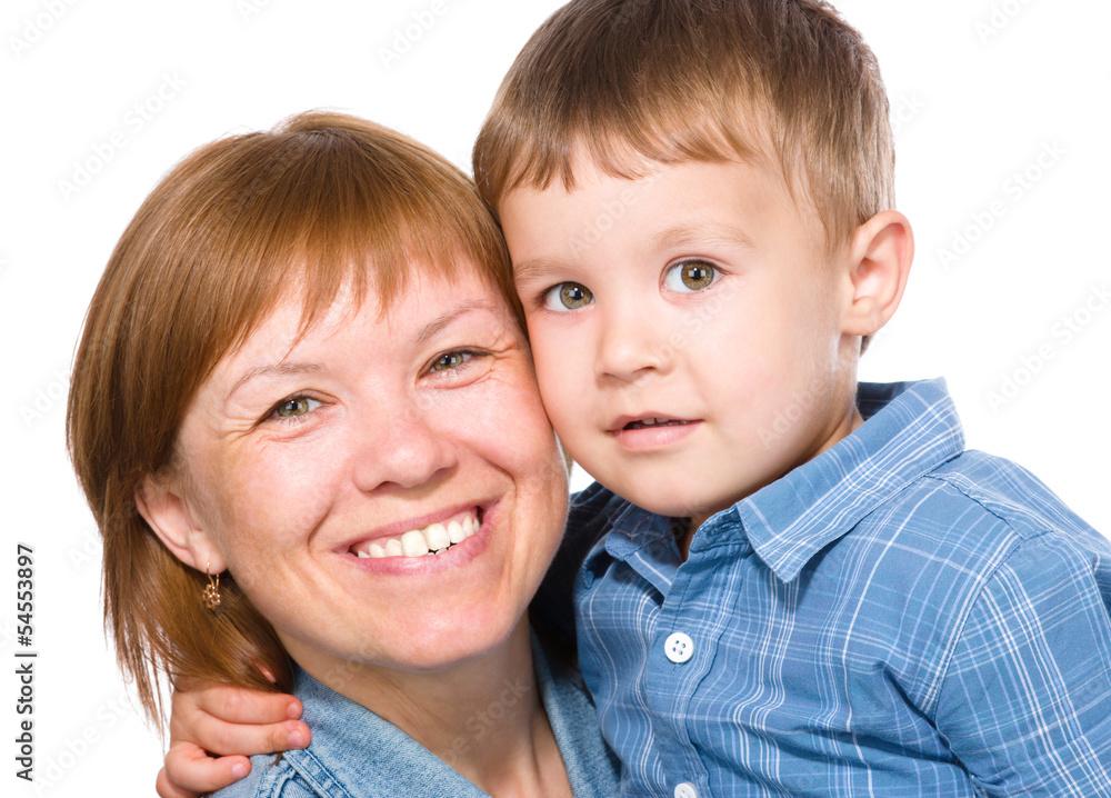 Portrait of a happy mother with her son Portrait of a happy mother with her son