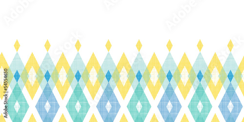 Vector colorful fabric ikat diamond horizontal seamless pattern