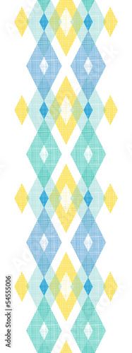 Vector colorful fabric ikat diamond vertical seamless pattern