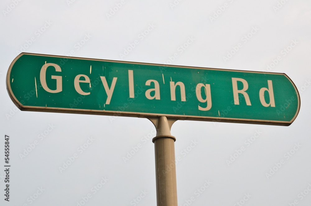 Obraz premium Street sign Geylang road, Singapore