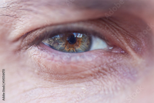 Macro photo of male grey eye