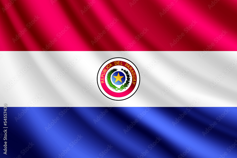 Obraz premium Waving flag of Paraguay, vector