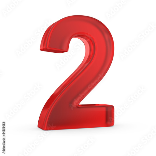 Number two- red isolated with clipping path