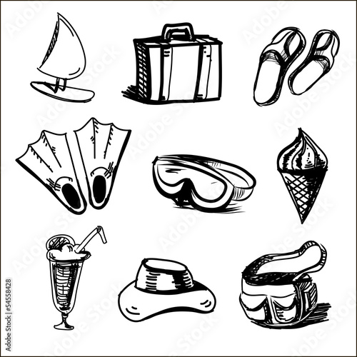 Summer holidays objects collection