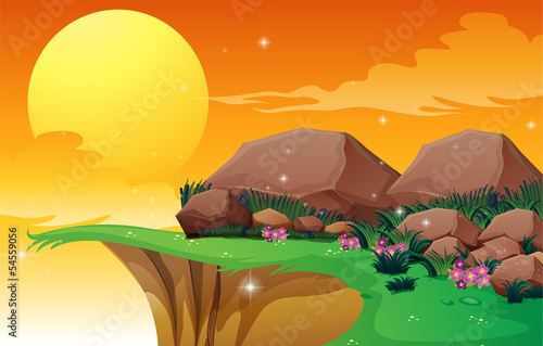 Big rocks near the cliff