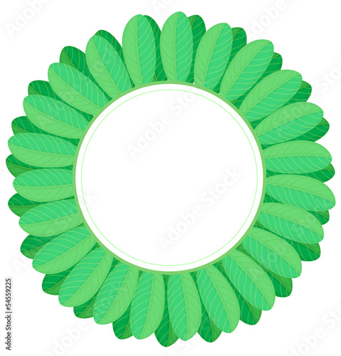 An empty round template made of leaves