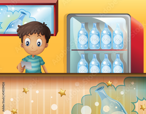A boy in the soda shop