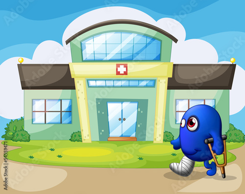 A disabled monster outside the hospital