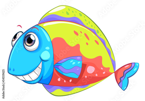 A colorful smiling fish