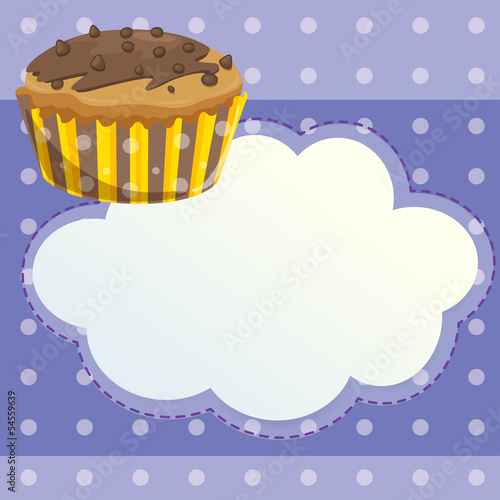 A stationery with a mocha flavored cupcake