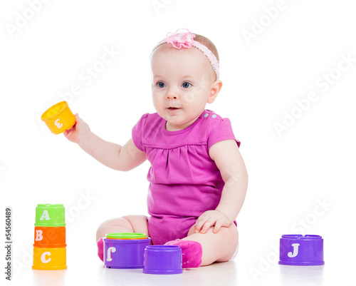 baby girl playing toys