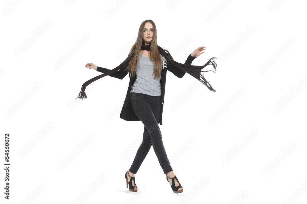 Full body image of an attractive young girl posing