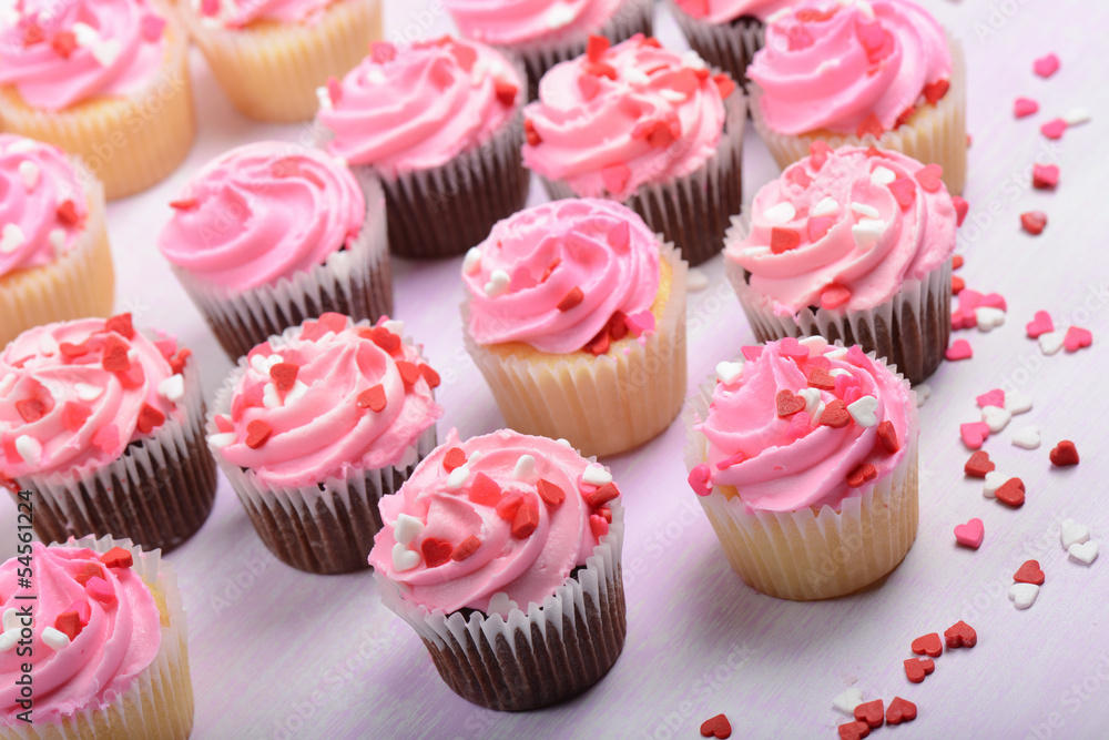 Pink Cupcakes Close Up