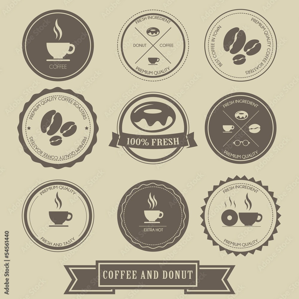 Coffee and Donut Label Design