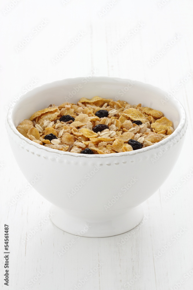 Delicious and healthy muesli cereal
