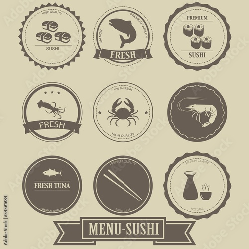 Menu Sushi Label Design