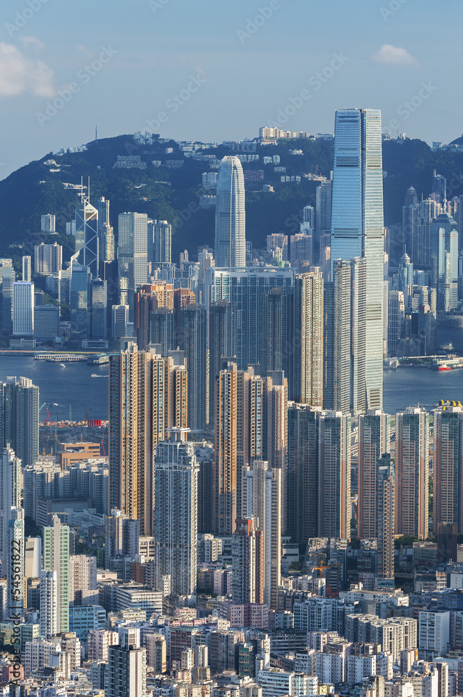 Fototapeta premium Aerial view of Hong Kong city