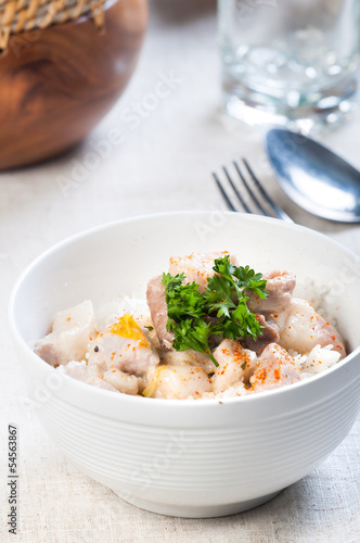 bicol express or pork with spicy coconut sauce