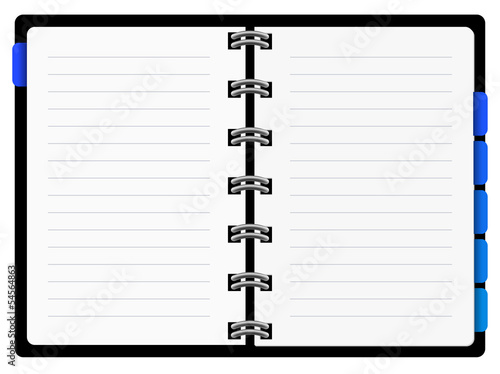 Agenda aufgeschlagen mit Textfreiraum