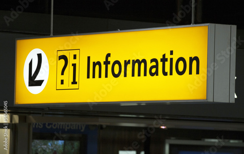 Yellow Airport Information sign