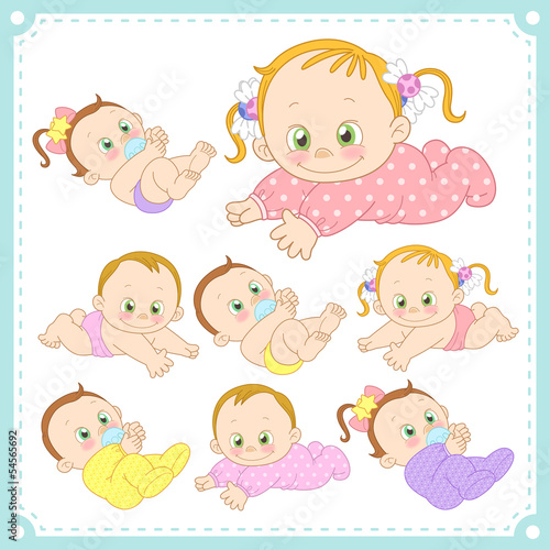 vector illustration of baby boys and baby girls © JoyImage