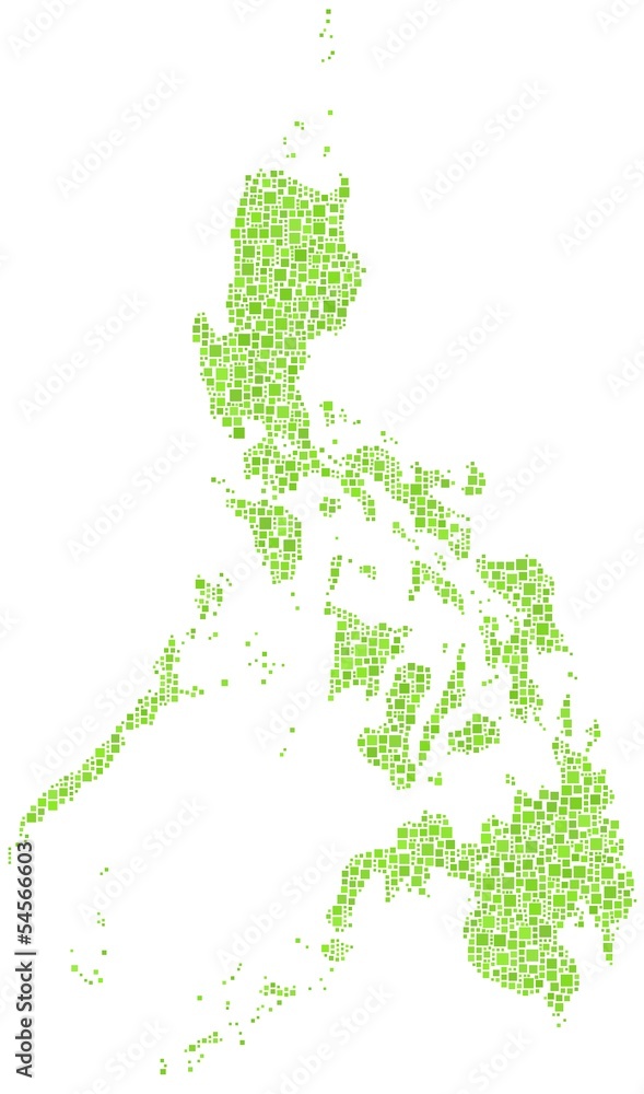 Republic of the Philippines in a mosaic of green squares