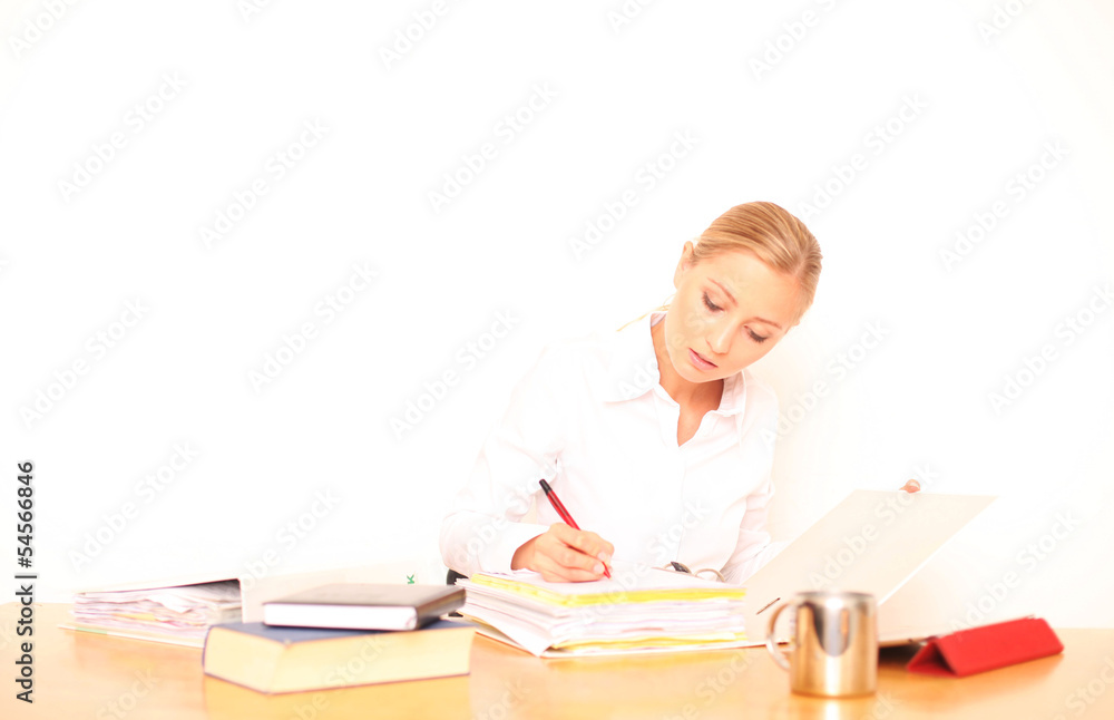 junge Studentin beim lernen junge Studentin beim lernen