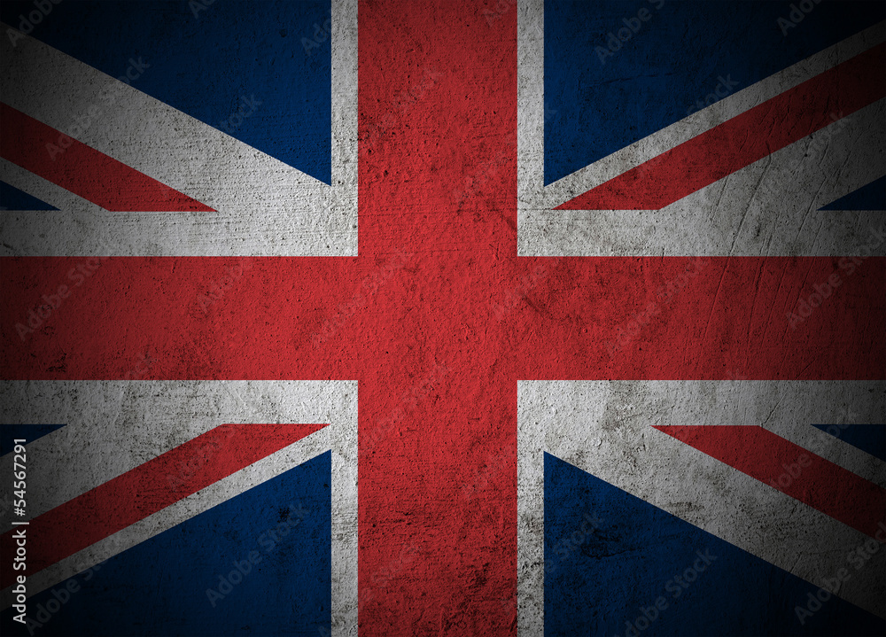 Fototapeta premium Great Britain Flag on grunge background.