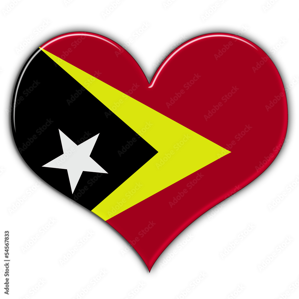 Coração com a bandeira de Timor Leste Coração com a bandeira de Timor Leste