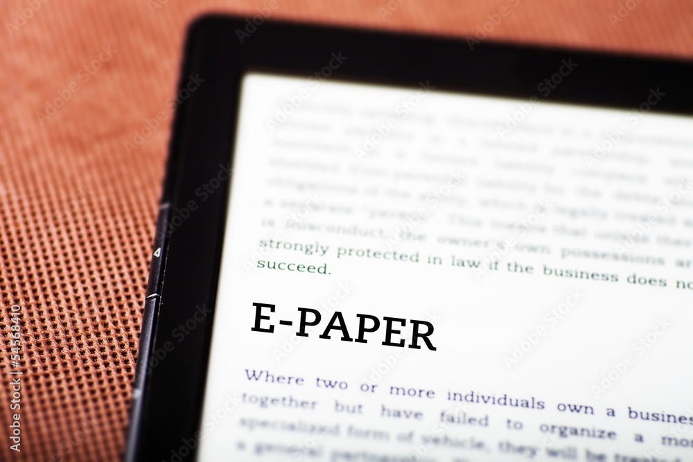 Obraz premium E-paper on ebook, tablet concept