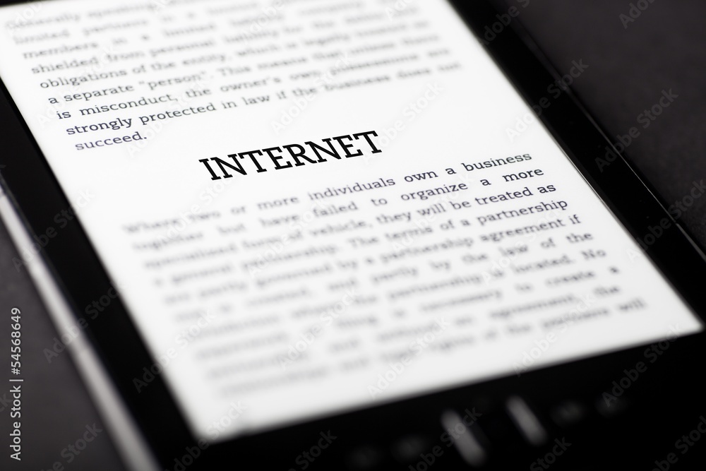 Internet on tablet touchpad, ebook concept Internet on tablet touchpad, ebook concept