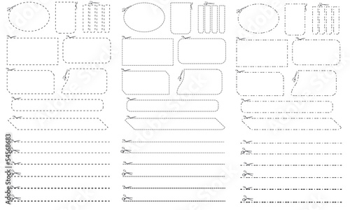Set of coupon borders vector
