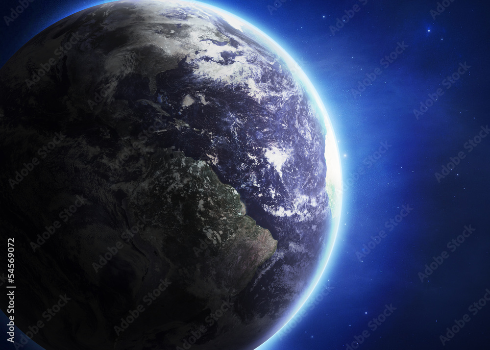 Fototapeta premium Planet earth with sunrise