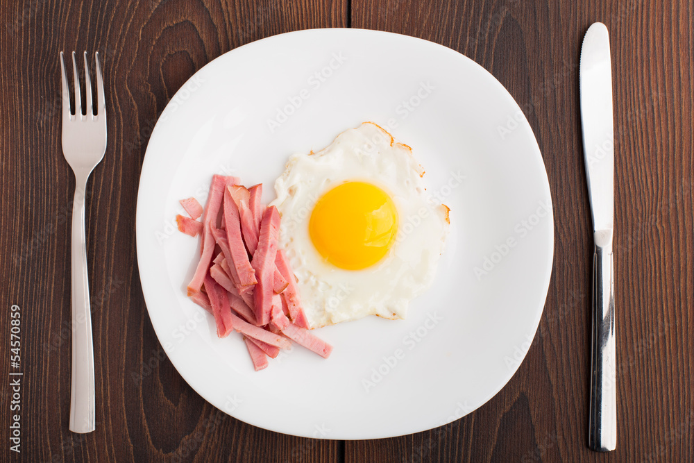 Fried egg with ham Fried egg with ham