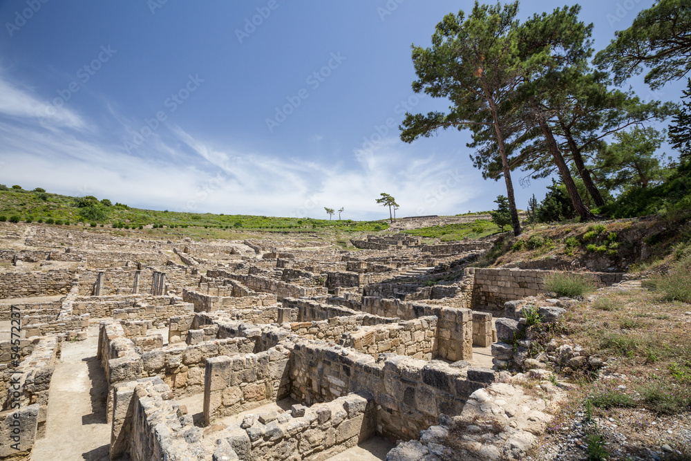 ancient ruins of kamiros in Rhodes, Greece - obrazy, fototapety, plakaty 