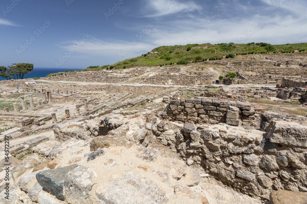 ancient ruins of kamiros in Rhodes, Greece
