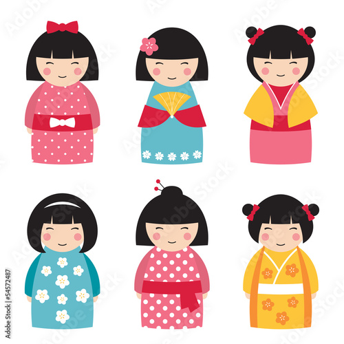 Cute dolls in japanese style