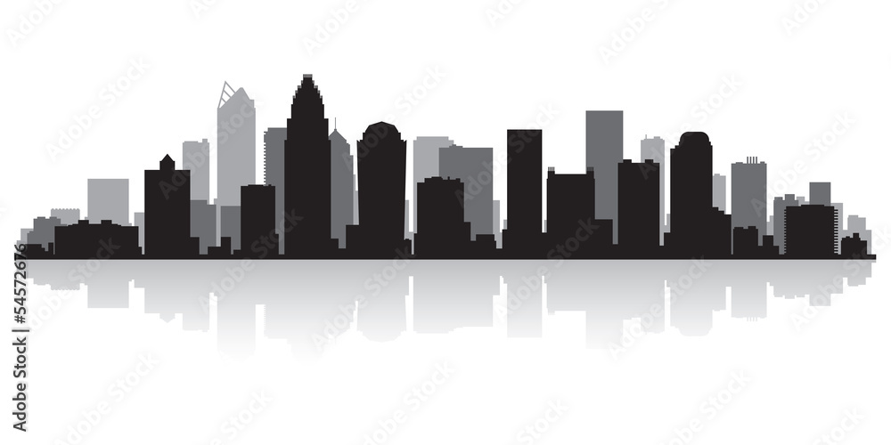Obraz premium Charlotte city skyline silhouette